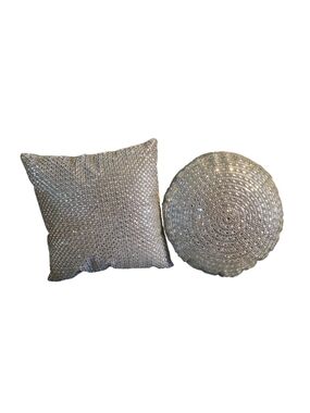 Sequin Decorative Accent Pillow Set - Silver Shine